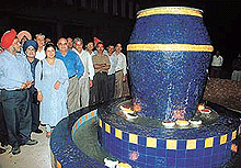 Residents of Sector 47 are all smiles as the water feature gets activated in the lawns of the Community centre. 