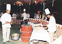 A view of the desi kitchen for the Village Food Festival in Hotel Mountview, Chandigarh.