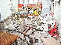 Workers of the BJP from the Guwahati-West constituency ransack the party office on Sunday afternoon.