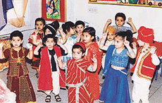 Tiny tots of Cherryfields Nursery School perform bhangra to celebrate Baisakhi on Friday.