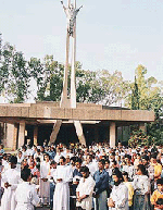 A prayer meeting on account of Good Friday being held at the Catholic Church in Sector 19, Chandigarh.