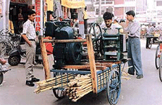 A sugarcane-juice seller near the Bhadaur House market in Ludhiana. 