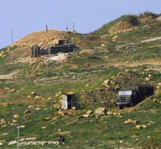 The Syrian army radar station at Dahr al-Baydar, 45 km east of Beirut, after an Israeli attack that left at least three Syrian soldiers dead and five wounded on Monday morning.