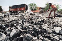 Industrial waste illegally dumped into an authorised malba dumping site in Sector 29 of Chandigarh. 