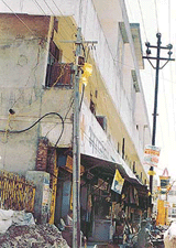 The organisers of a religious function are drawing electricity from poles in Daresi Ground in Ludhiana.