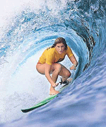 South African Heather Clark surfs to a fifth place finish in the Roxy Fiji Surf Jam on Fiji�s Tavarua Island on Thursday.