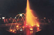The dancing fountain synchronised with light effects at the Sector 70 park, SAS Nagar, is a feast for the eyes.