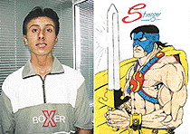 Kulwinder Singh and one of his works.