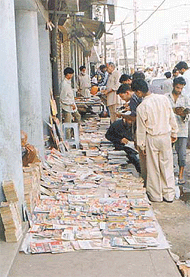 A view of the Sunday bazar where old books and magazines are sold near Ghanta Ghar in Ludhiana. The bazar is a favourite with book lovers due to prohibitive prices of new paperbacks.�