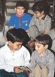 Thalassaemic children share some joyous moments at a blood donation camp in the PGI, Chandigarh, on Tuesday.