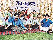 Students of the Punjab Agricultural Student Association on an indefinite fast from May 9 on the campus. 