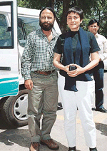 Star couple: Film director Ketan Mehta and his actress-wife Deepa Sahi on their arrival at Chandigarh Press Club on Thursday.