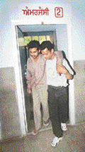 A 22-year-old youth , Sunil Kumar, being taken by his brother to the Phase 6 Civil Hospital in SAS Nagar on Sunday.