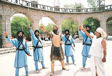 A scene from the multi-media project on the life of Maharaja Ranjit Singh titled �Sher-e-Panjab� which was shot at Rock Garden in Chandigarh on Tuesday.