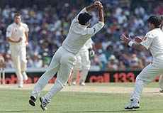Australia's Ricky Ponting takes a catch