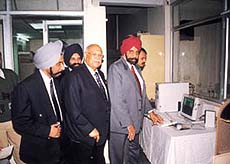 S. S. Kohli, CMD, Punjab National Bank, inaugurating the computerised Braille production unit installed at the National Association for the Blind in the Capital.