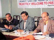 Mr S.R. Srivatava, GM, Telecom, addresses mediapersons in Ludhiana