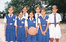 The under-14 basketball team of IS Dev Samaj School, Sector 21, which had participated in the UT Inter-School Baskteball Meet.