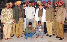 The burglars who were caught in Ludhiana on Sunday.
