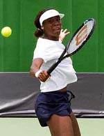 American Venus Williams practises for the Australian Open in Melbourne on Sunday. She is the No 2 seed for the championships.