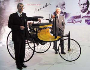The patent of the first Mercedes-Benz car (1886), exhibited at the 6th Auto Expo in the Capital. 