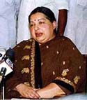 AIADMK Supremo Jayalalithaa addressing a press conference in Chennai on Thursday. 