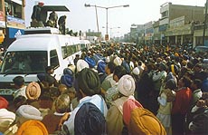 Punjab chief Minister Mr Parkash Singh Badal addresses a gathering