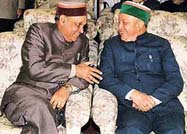Chief Minister P.K. Dhumal and Congress leader Virbhadra Singh