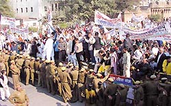 Delhi Pradesh Congress Committee activists hold a demonstration outside the office of the Election Commissioner.