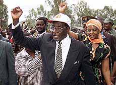 Zimbabwe President Robert Mugabe and his wife Grace