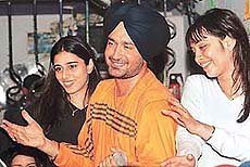 Punjabi singer Malkit Singh performs at a disco in Chandigarh on Sunday.