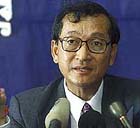 Cambodian opposition party leader Sam Rainsy