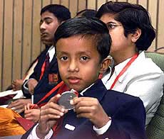 Master Shivam Mahesh Raval after receiving a National Child Award for Exceptional Achievement 2000 & 2001 