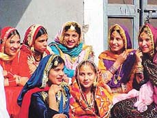 Students of Ramgarhia Girls Senior Secondary School, Millerganj, ready to present a �giddha� at their annual prize-distribution function in Ludhiana on Friday.