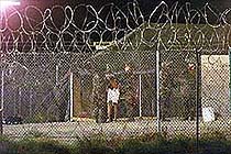 Marines at Camp X-Ray in Guantanamo Bay