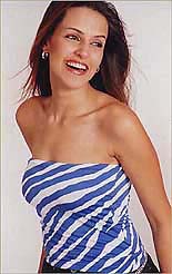 Neha Dhupia, the Miss India Universe 2002, during a photo session. 