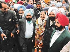 The Kila Raipur Congress nominee, Mrs Gurdial Kaur Khangura, fights it out in the Akali bastion.