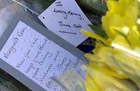 Flowers and messages of condolence for Britain's Princess Margaret