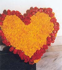 A marigold heart for your Valentine. 