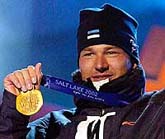 Men's 10km classical cross-country skiing gold medal winner Andrus Veerpalu 