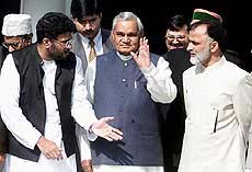 Prime Minister Atal Behari Vajpayee with members of the Haj goodwill delegation