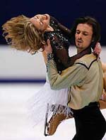 Russian Ilia Averbukh and Irina Lobacheva (L) 