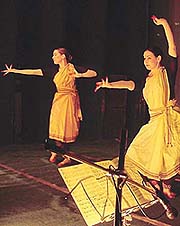 Austrian dancer Radha Anjali and her ensemble present 'Samgama' at PEC auditorium, Sector 12, Chandigarh.