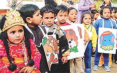 Children take part in the annual function of Sanjivini Public School, Sector 11, Chandigarh, on Saturday.