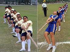 Punjab and Manipur in action in the 14th Senior National Tug-of-War Championship