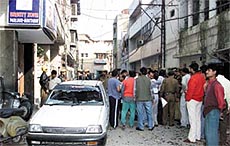 Scene outside the beauty saloon after the LPG blast. 