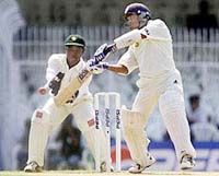 India's Shiv Sundar Das drives a delivery