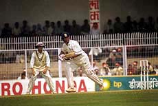 India�s batting maestro Sachin Tendulkar who scored an unbeaten 137 runs for a single