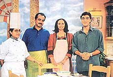 Khan (Right) on Star Sunday Lunch...Lessons in cooking.