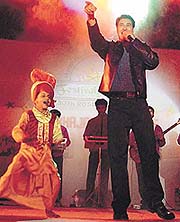 Harbhajan Mann performs at the Festival of Gardens in Leisure Valley, Sector 10, Chandigarh, on Sunday.